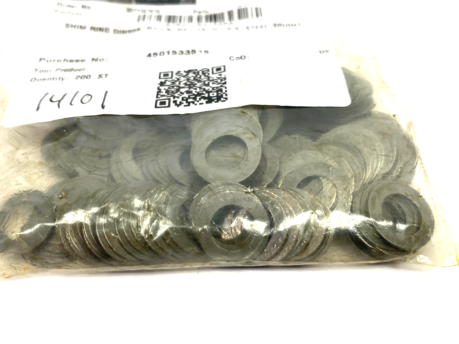 Norelem 07522-0915050 Shim Ring DIN988 D1=9, D2=15, H=0,5 PKG OF 200 - Maverick Industrial Sales