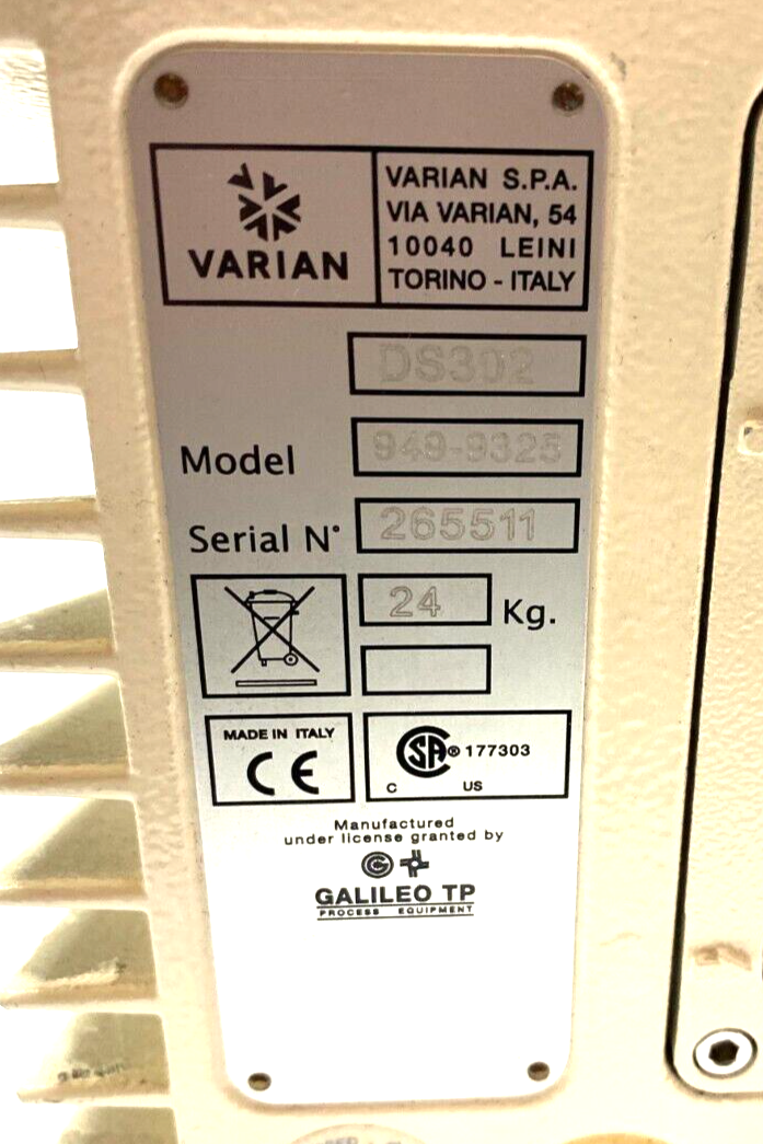 Varian 949-9325 Dual Stage Rotary Vane Vacuum Pump DS 302 Leroy Somner Motor - Maverick Industrial Sales