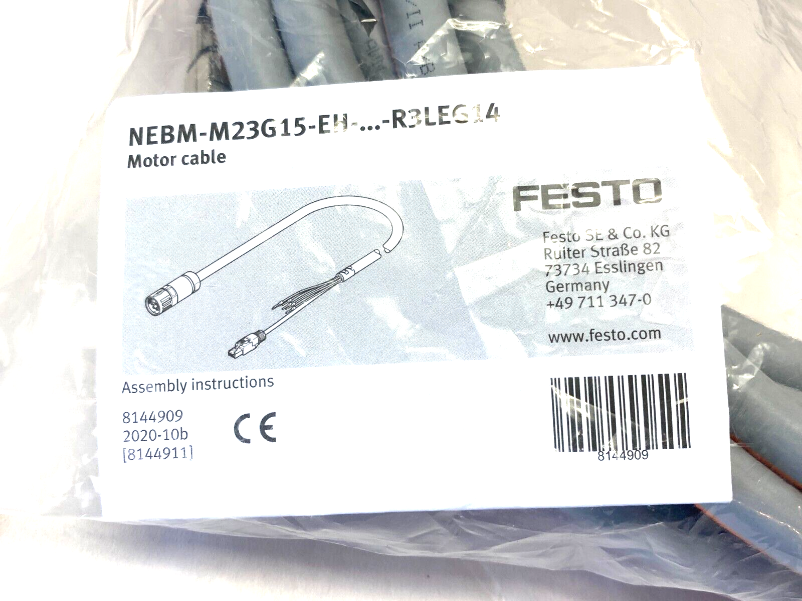 Festo NEBM-M23G15-EH-10-Q9N-R3LEG14 Motor Extension Cable 10m Length 5251384 - Maverick Industrial Sales