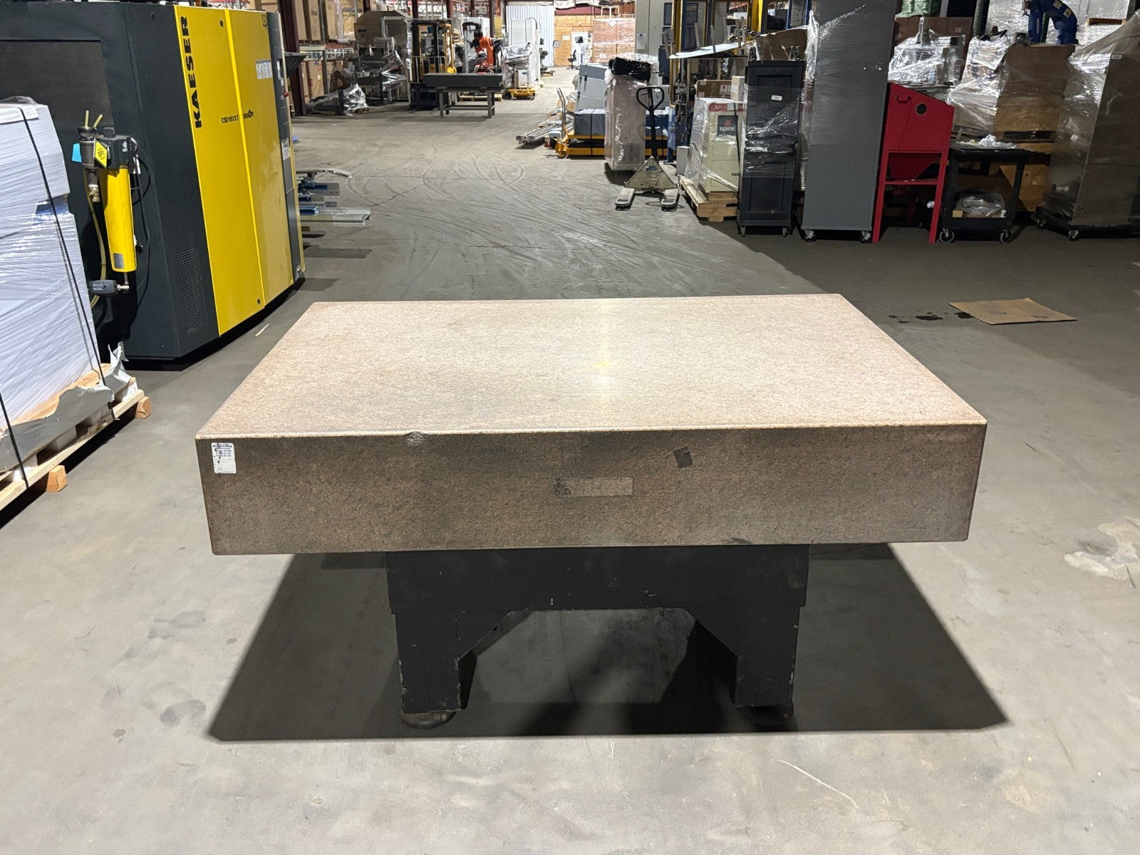 Pink Granite Stone Inspection QC Table, 72" x 48" x 12" - Maverick Industrial Sales
