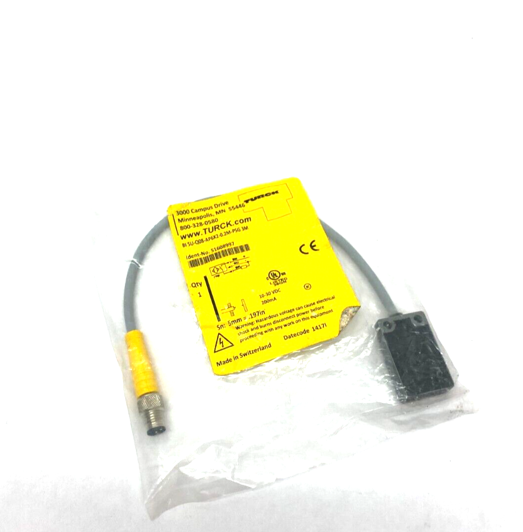 Turck BI5U-Q08-AP6X2-0.2M-PSG 3M Inductive Proximity Switch Sensor S1608997 - Maverick Industrial Sales