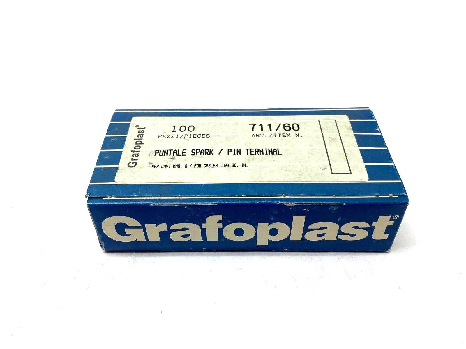 Grafoplast 711/60 17mm Spark Crimp-On Pins for Cable O.D. 6mm BOX OF 100 - Maverick Industrial Sales