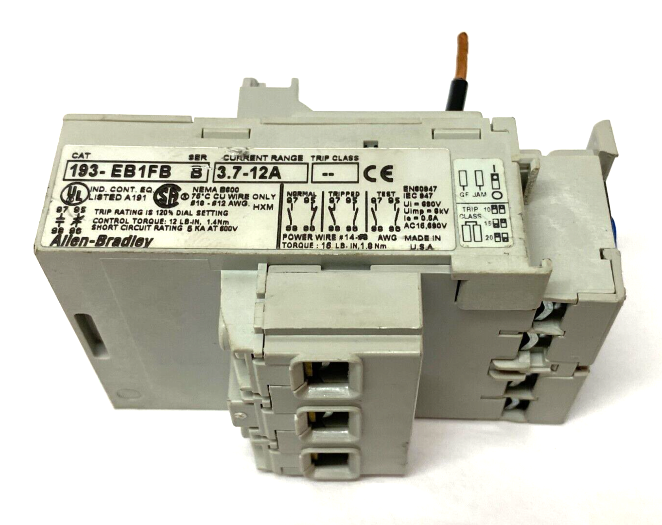 Allen Bradley 193-EB1FB Ser B Overload Relay 3.7-12A Current Range 3-Pole - Maverick Industrial Sales