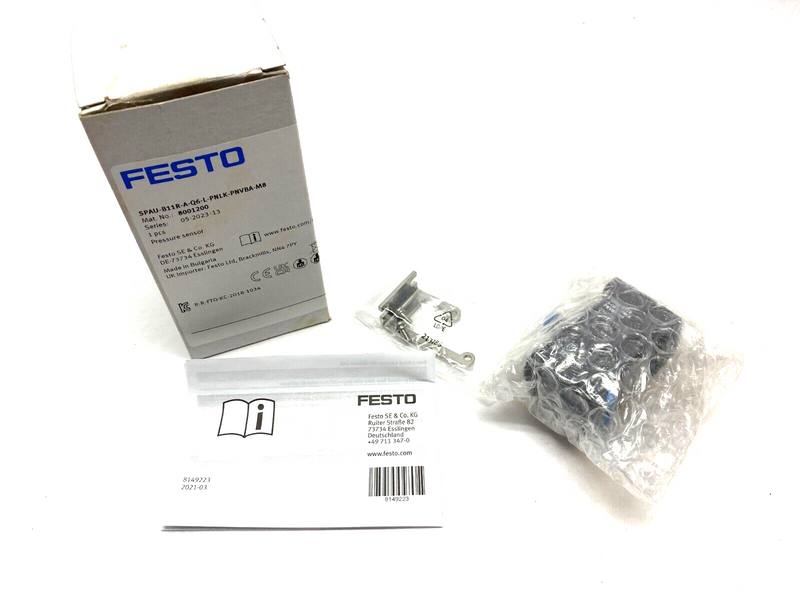 Festo SPAU-B11R-A-Q6-L-PNLK-PNVBA-M8 Pressure Sensor 8001200 - Maverick Industrial Sales