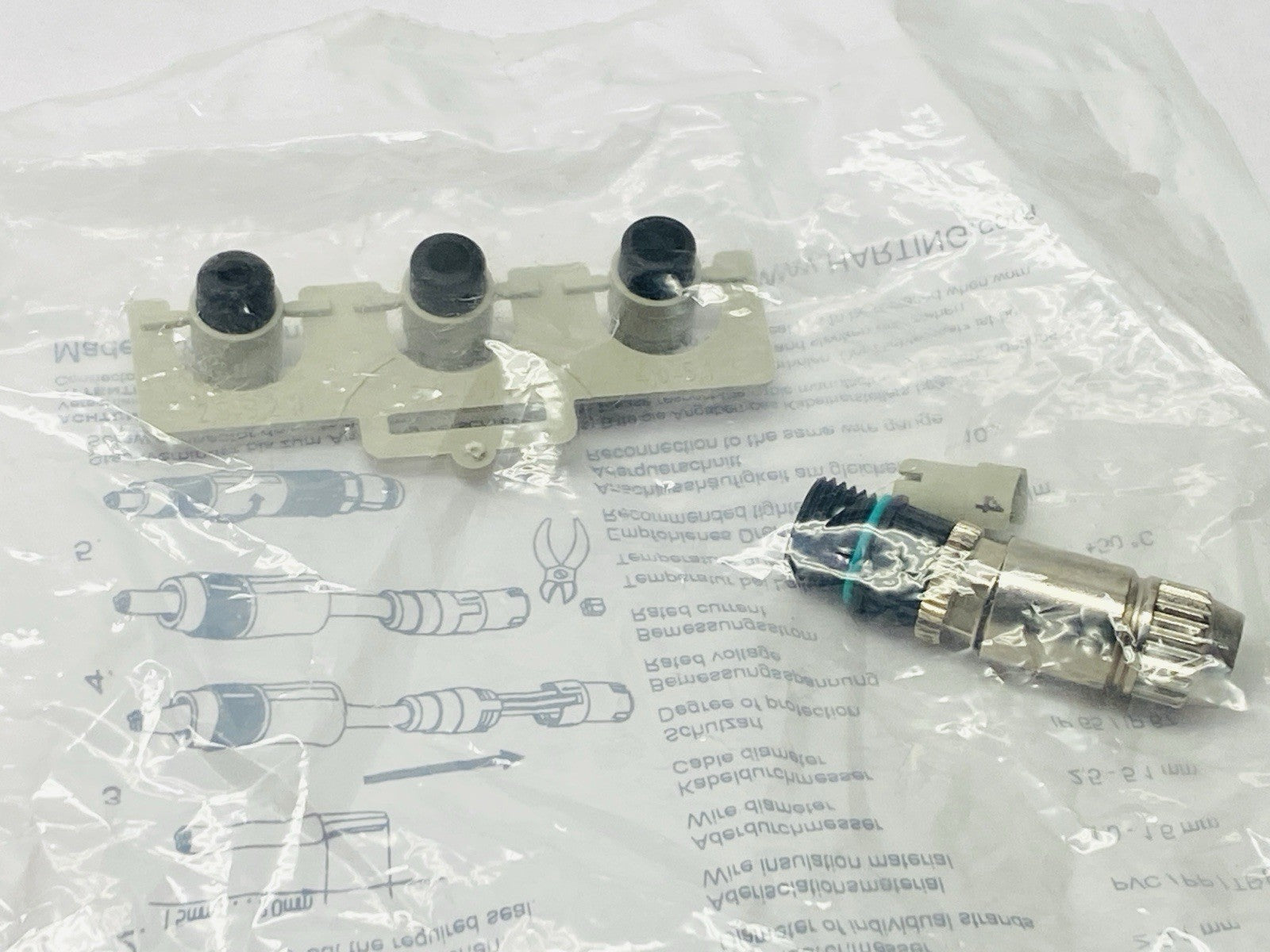 HARAX M8-S Male 3-Pole,21021511305 | Harting HARAX M8-S Male 3-Pole Circular Connector M8 21021511305 - New - Maverick Industrial Sales