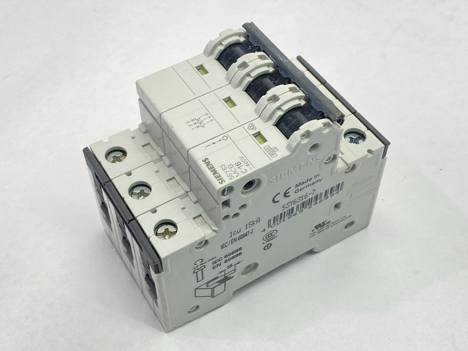 Siemens 5SY6316-7 MCB C16 Circuit Breaker 3-Pole 16A 400V - Maverick Industrial Sales