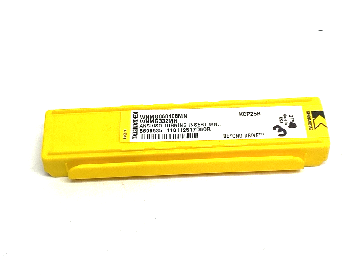5696935 | Kennametal Kenloc™ Turning Insert Medium-Negative WNMG060408MN PKG OF 3 - New – Open box - Maverick Industrial Sales