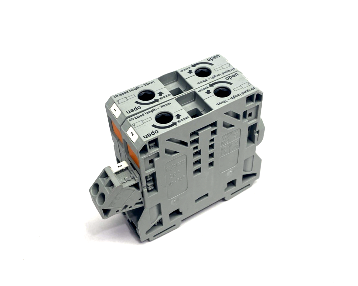 Wago 0285-0150 Terminal Block 150A 8-1/0 AWG 8-2/0 AWG 029424039560 LOT OF 2 - Maverick Industrial Sales