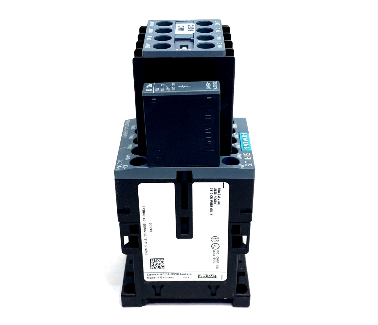 Siemens 3RH2140-1BB40 Contactor Relay 4 NO, 24V DC, 3RT2916-1BB00 - Maverick Industrial Sales