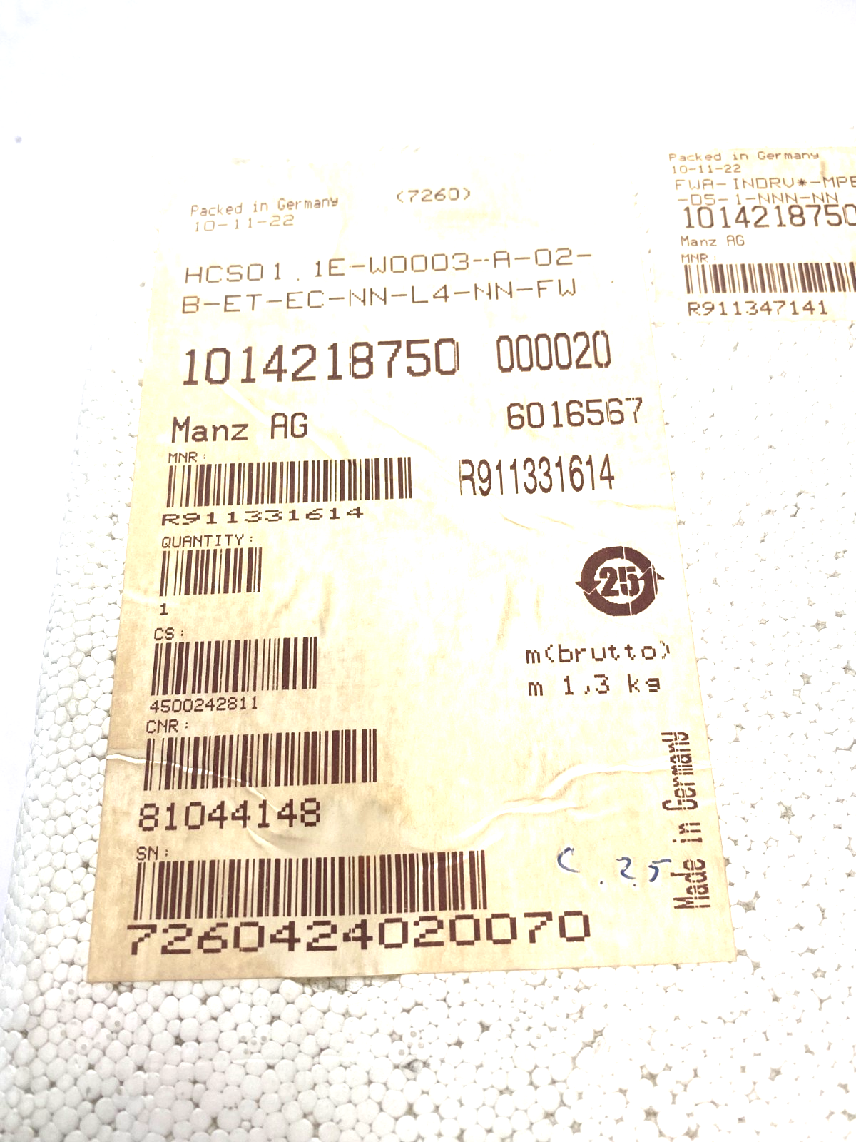 Bosch Rexroth R911331614 Comp. Converter HCS01.1E-W0003-A-02-B-ET-EC-NN-L4-NN-FW - Maverick Industrial Sales