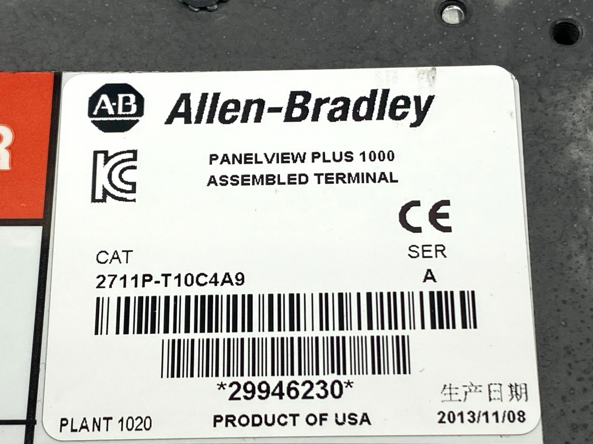 Allen Bradley 2711P-T10C4A9 Ser. A PanelView Plus 1000 HMI Control Terminal - Maverick Industrial Sales