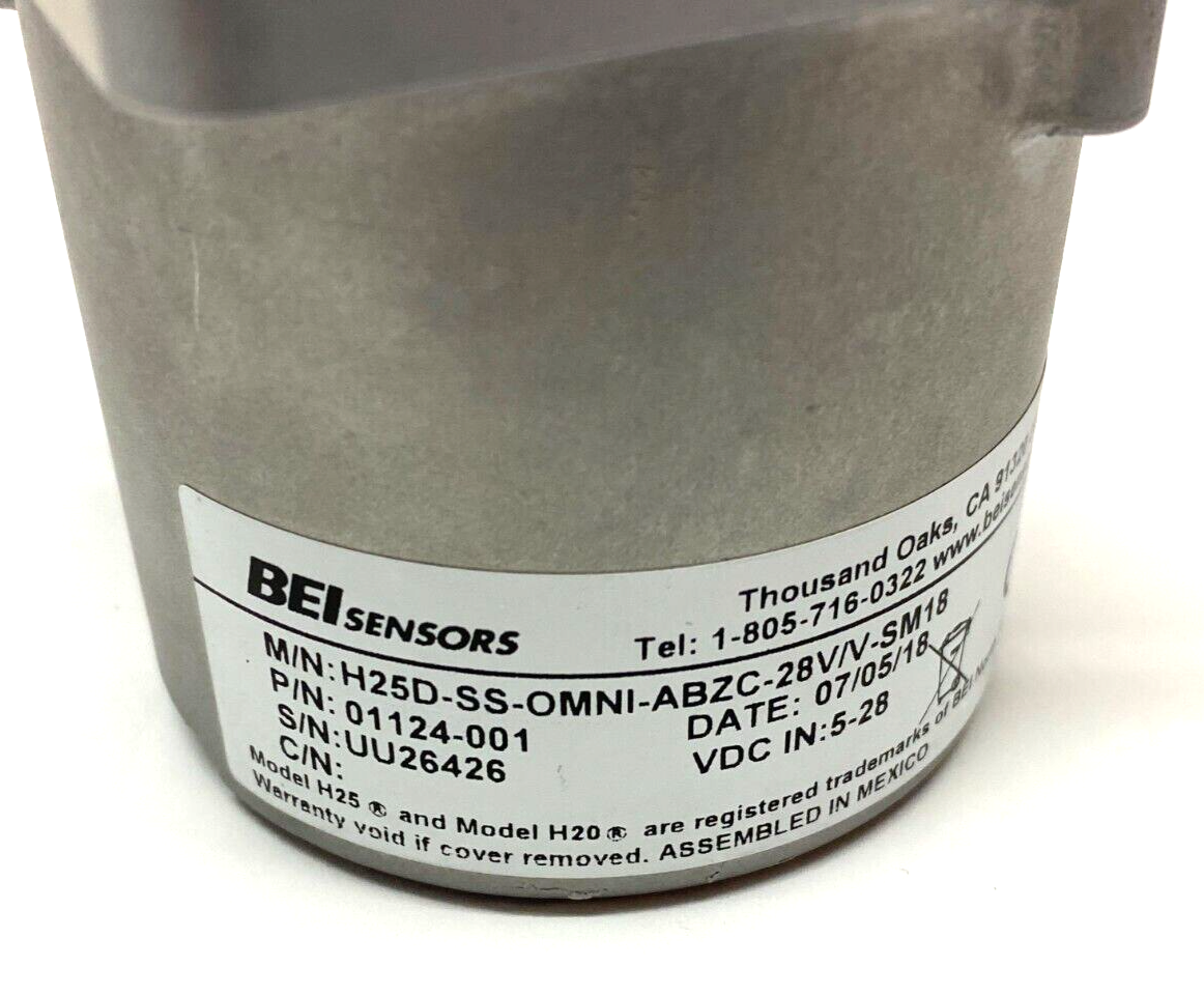 BEI Sensors 01124-001 Incremental Rotary Encoder H25D-SS-OMNI-ABZC-28V/V-SM18 - Maverick Industrial Sales
