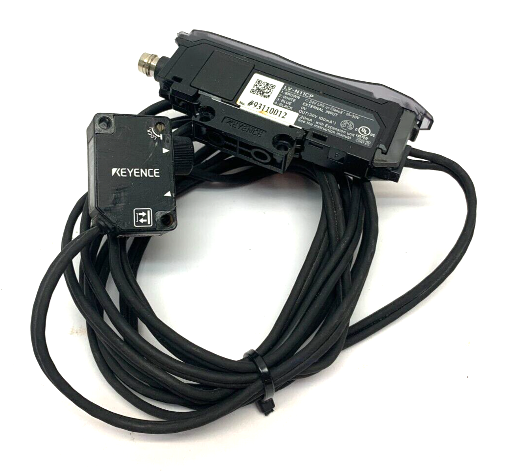 LV-N11CP, LV-NH32 | Keyence LV-N11CP Laser Sensor Amplifier Main Unit w/ LV-NH32 Laser Sensor Head - Used - Maverick Industrial Sales