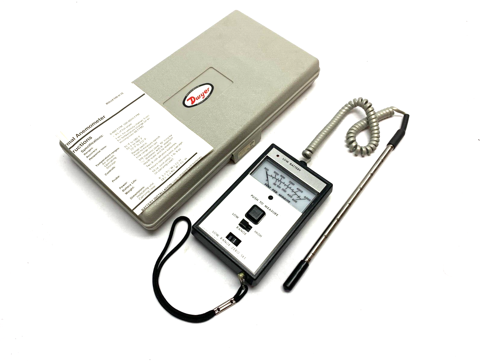 Dwyer 470-1 Series 470 Thermal Anemomenter Kit w/ Probe - Maverick Industrial Sales