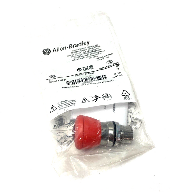 Allen Bradley 800FM-LMP44 Ser. B Illuminated Emergency Stop Pushbutton 40mm - Maverick Industrial Sales