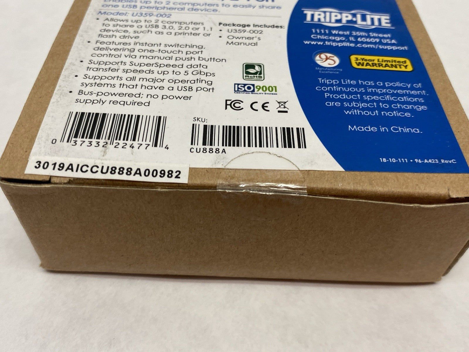 U359-002 | Tripp Lite USB 3.0 Gen 1 Peripheral Sharing Switch 2-Port - New - Maverick Industrial Sales