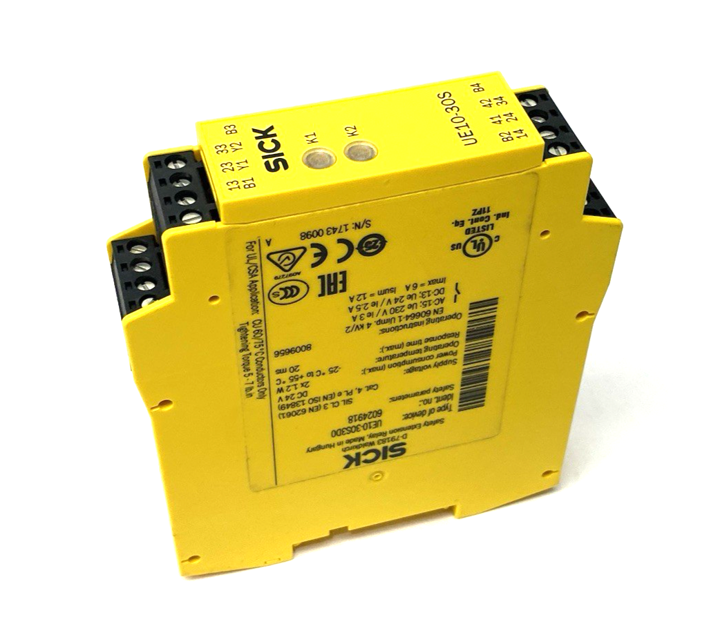 Sick UE10-3OS3D0 Safety Relay, Category 4, SIL 3 (IEC 61508), 6024918 NO BOX - Maverick Industrial Sales