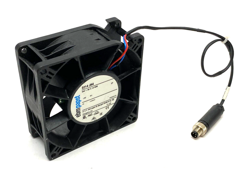 EBM Papst 3214 JH4 Electronic Axial Cooling Fan 24VDC 2.1A 50W 3-Pin Connector - Maverick Industrial Sales