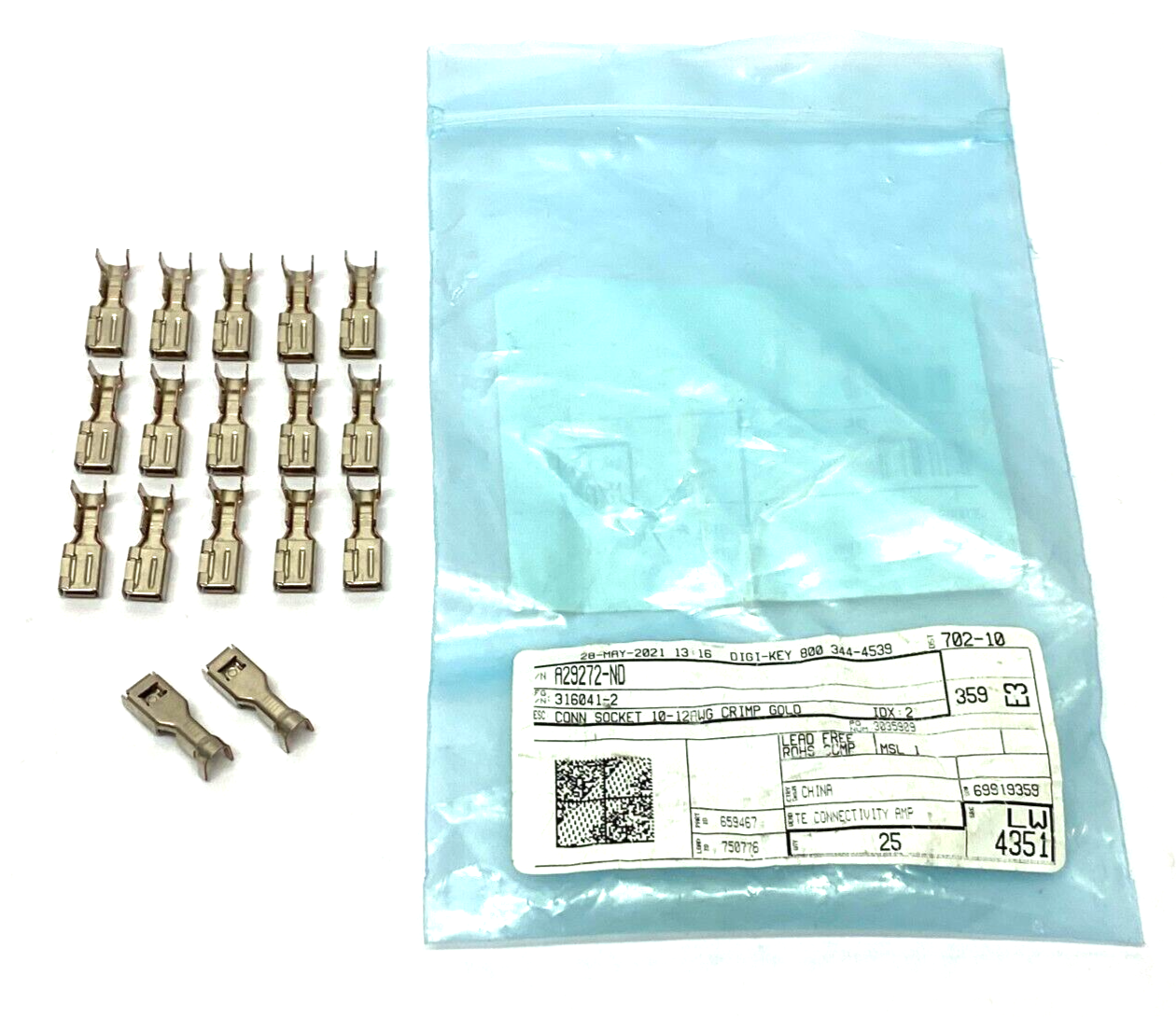 TE Connectivity 316041-2 Socket Contact 10-12AWG PKG OF 17 - Maverick Industrial Sales