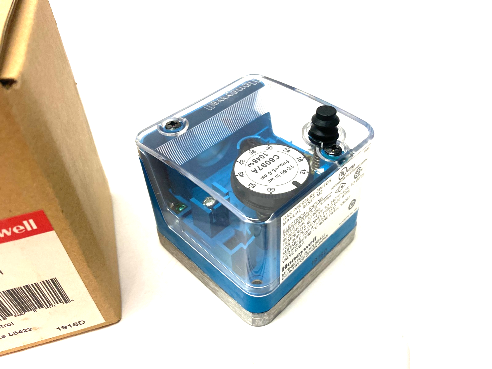 Honeywell C6097A1046 Gas Pressure Switch Flange Mount 12-60in WC - Maverick Industrial Sales
