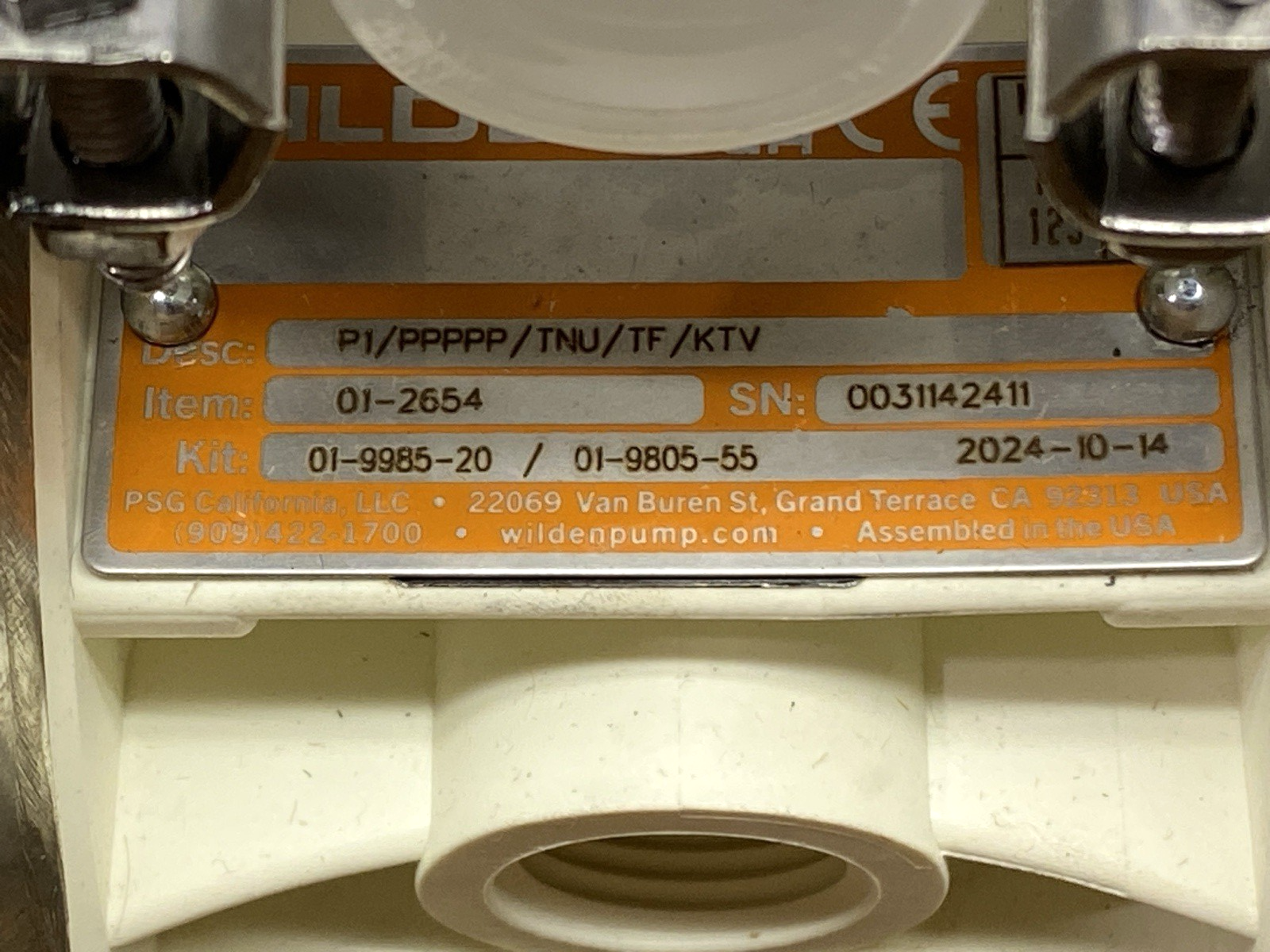 WIL-01-2654 | Wilden Air Operated Double Diaphragm Pump 1/2" P1/PPPPP/TNU/TF/KTV - Used - Maverick Industrial Sales