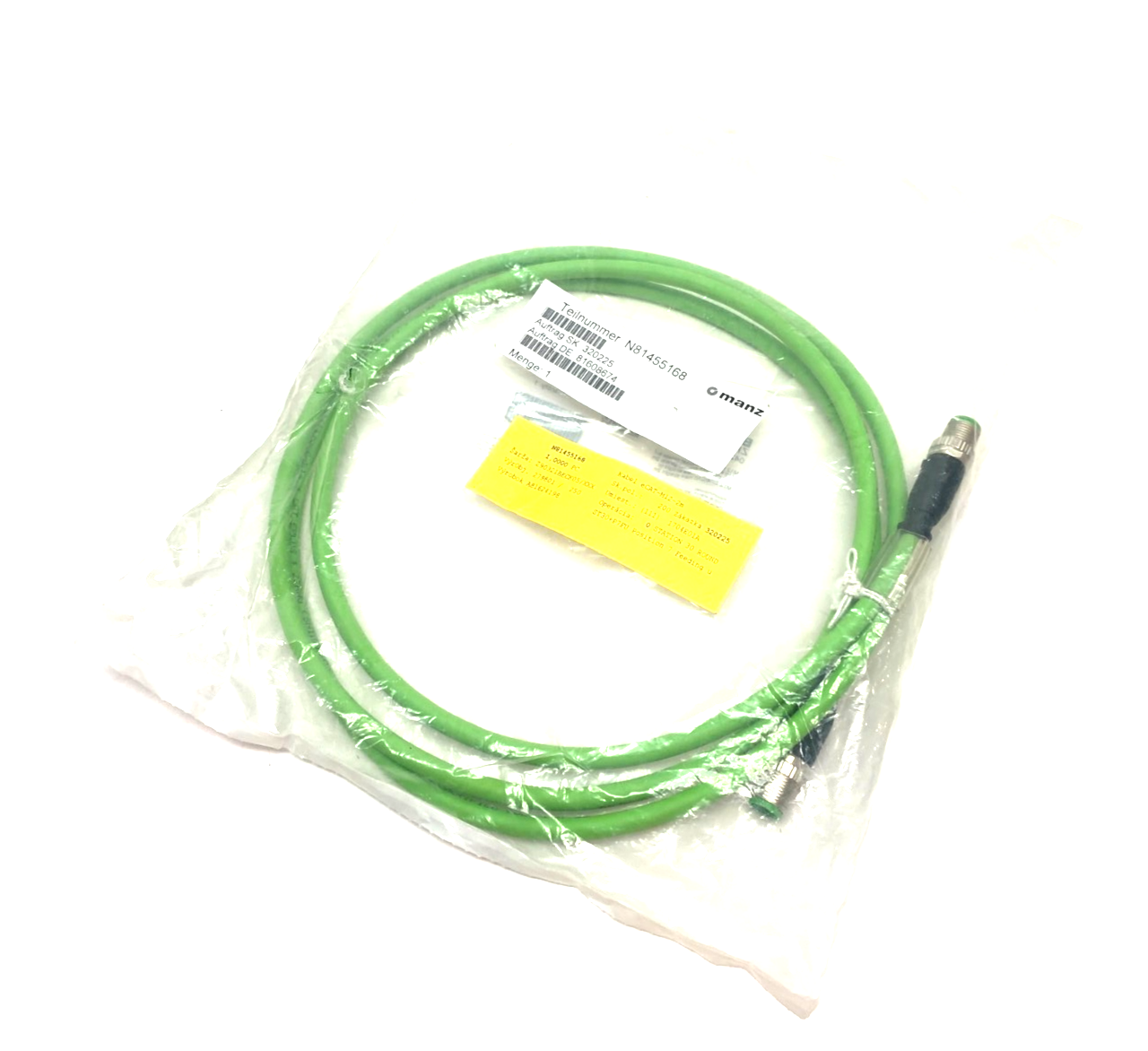 Beckhoff ZK1090-6161-0020 Double Ended EtherCAT Cable M12 to M12 4-Pin 042269 - Maverick Industrial Sales