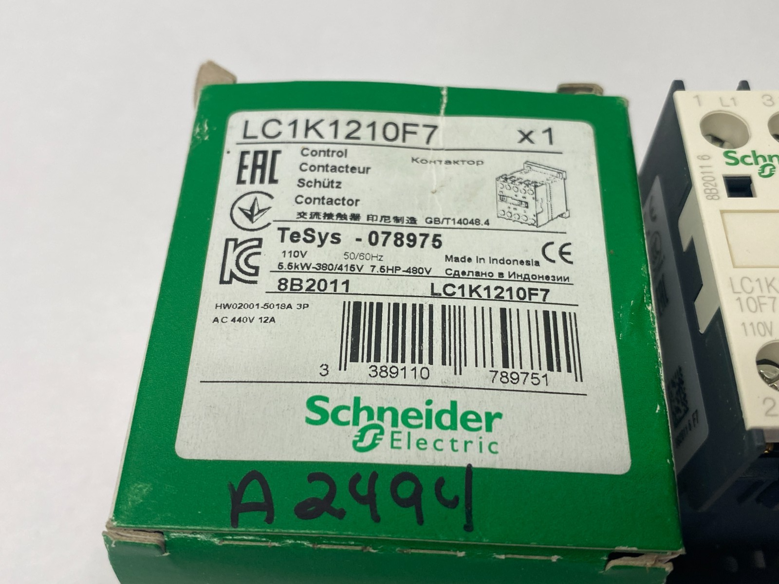 Schneider Electric LC1K1210F7 TeSys Contactor AC-3 12A - Maverick Industrial Sales
