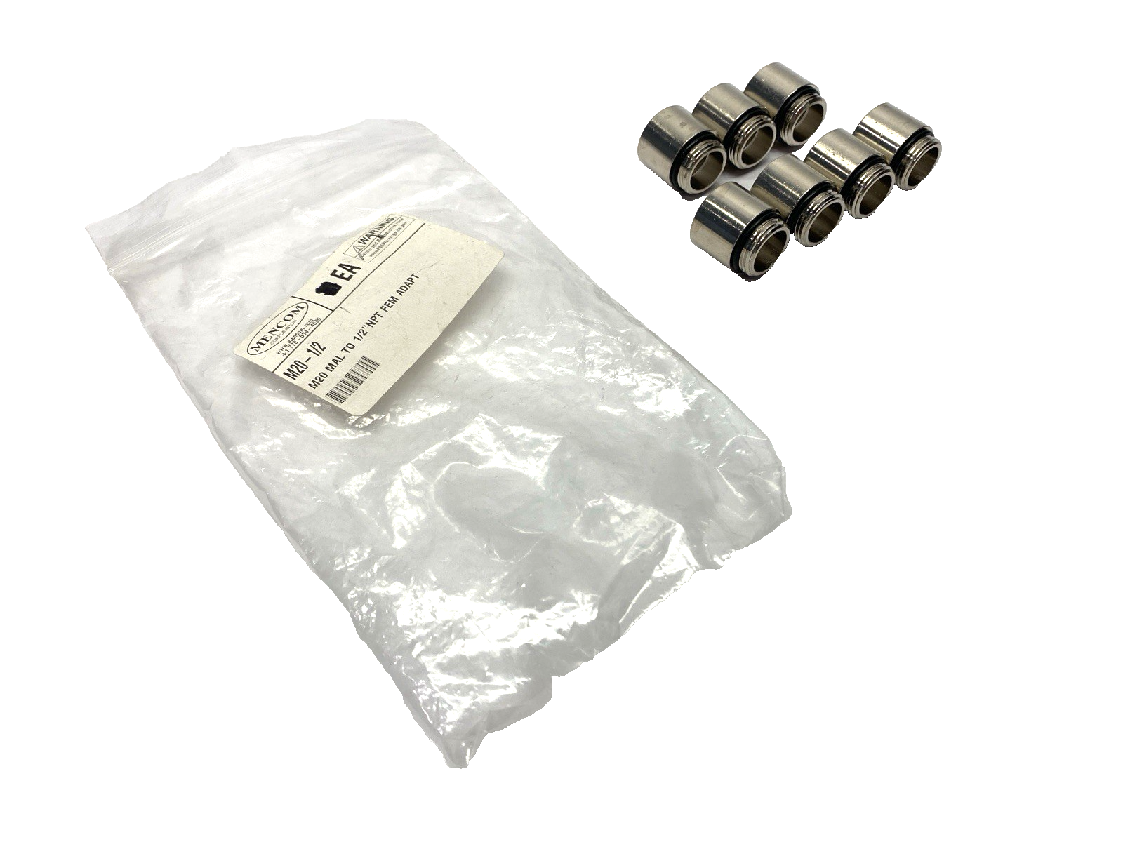 Mencom M20-1/2 Adapter M20 Male to 1/2" NPT Female LOT OF 7 - Maverick Industrial Sales