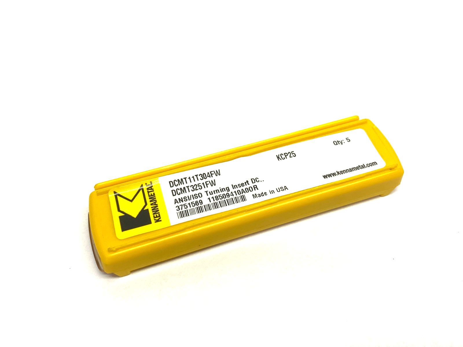 3751569 | Kennametal DCMT-FW Screw-On Inserts Grade KCP25 DCMT11T304FW - New - Maverick Industrial Sales