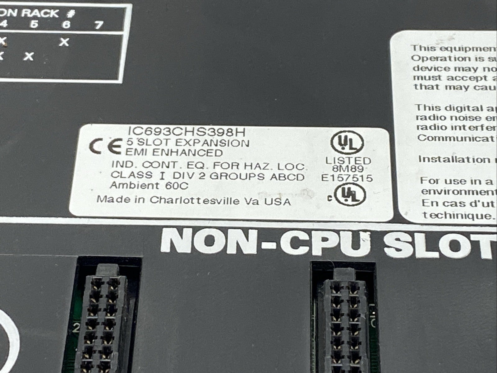 GE Fanuc IC693CHS398H 5-Slot Expansion Base EMI Enhanced - Maverick Industrial Sales