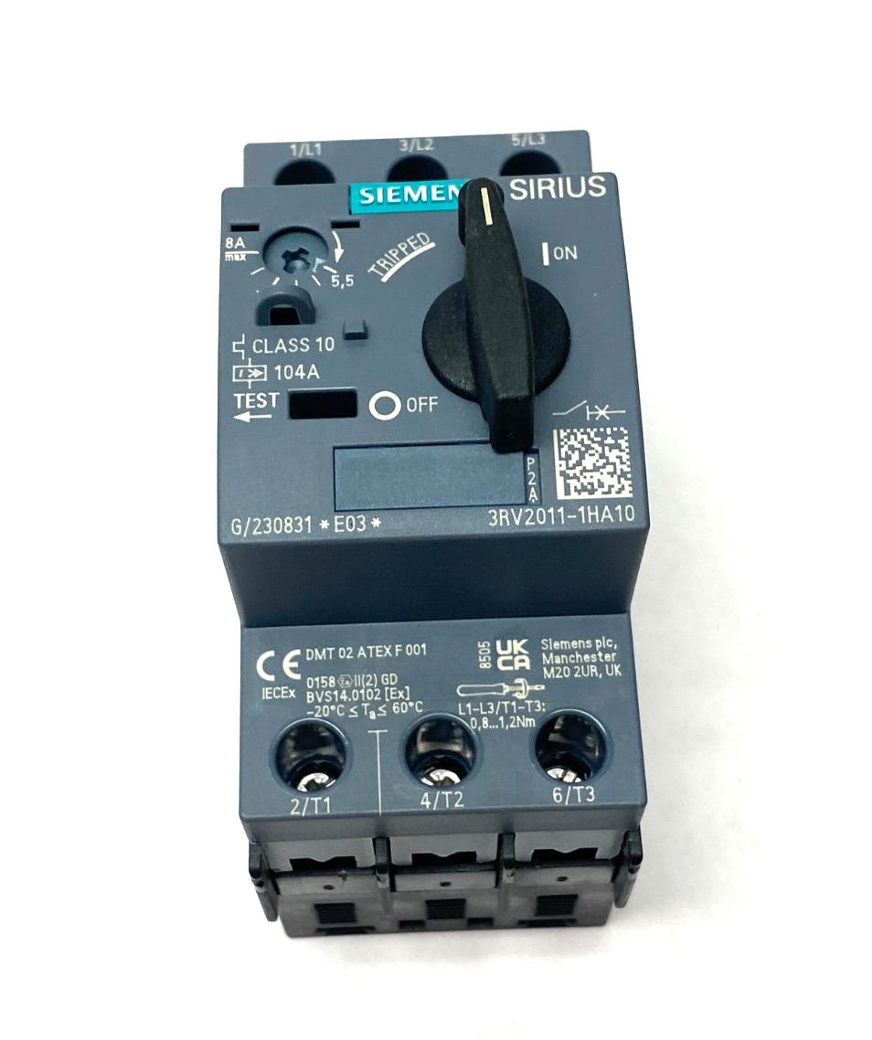 Siemens 3RV2011-1HA10 SIRIUS Motor Protection Circuit Breaker Size S00 - Maverick Industrial Sales