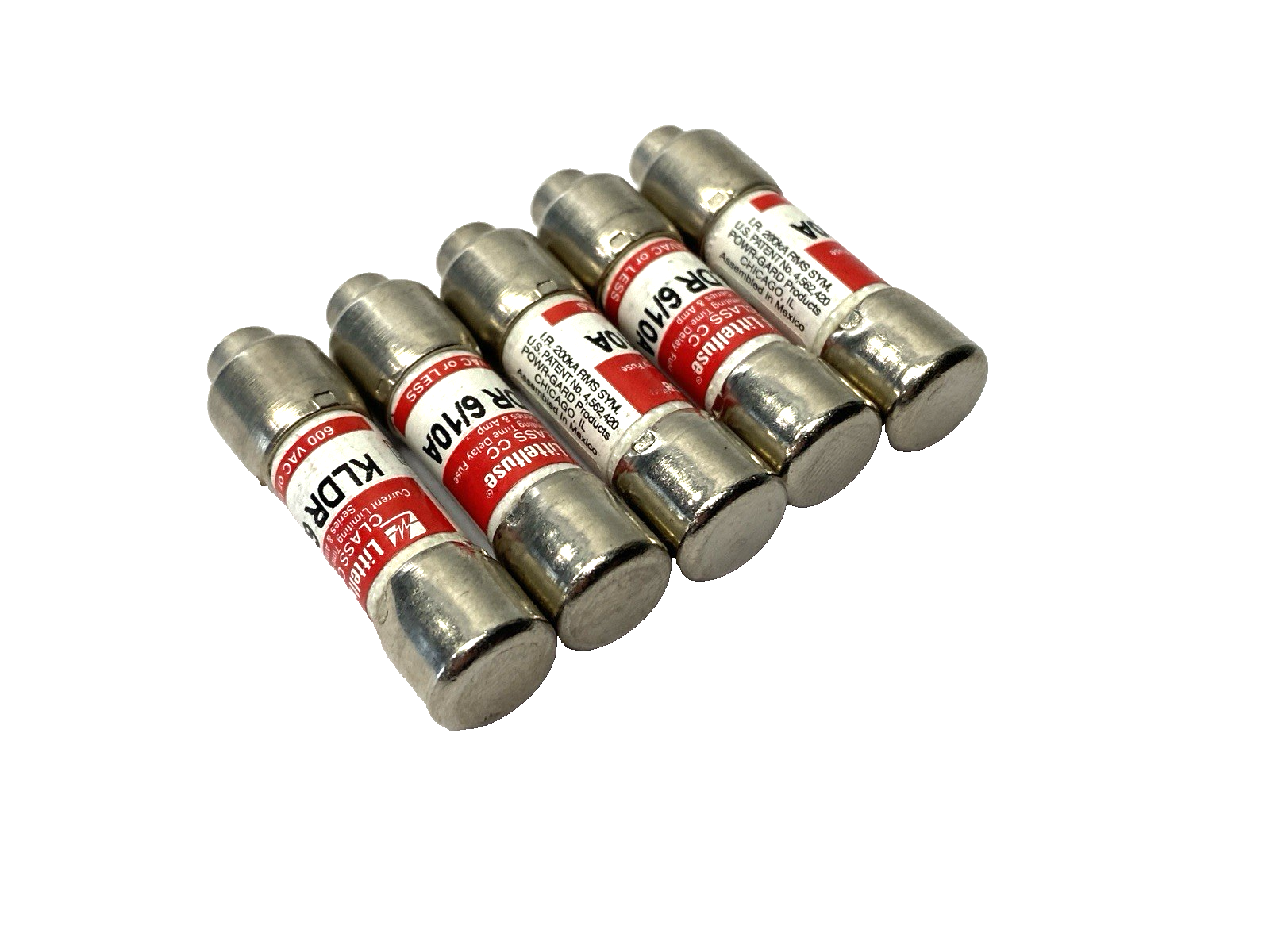 Littelfuse KLDR6/10 Time-Delay Current-Limiting Fuse Class CC 600V .6A LOT OF 5 - Maverick Industrial Sales