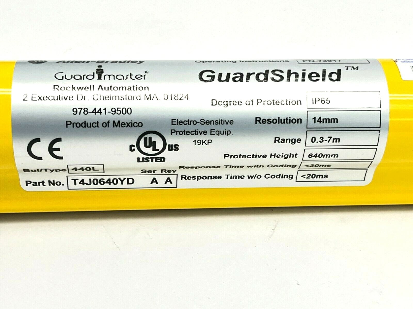 Allen Bradley 440L-T4J0640YD Ser A Rev A GuardShield Safety Light Curtain - Maverick Industrial Sales