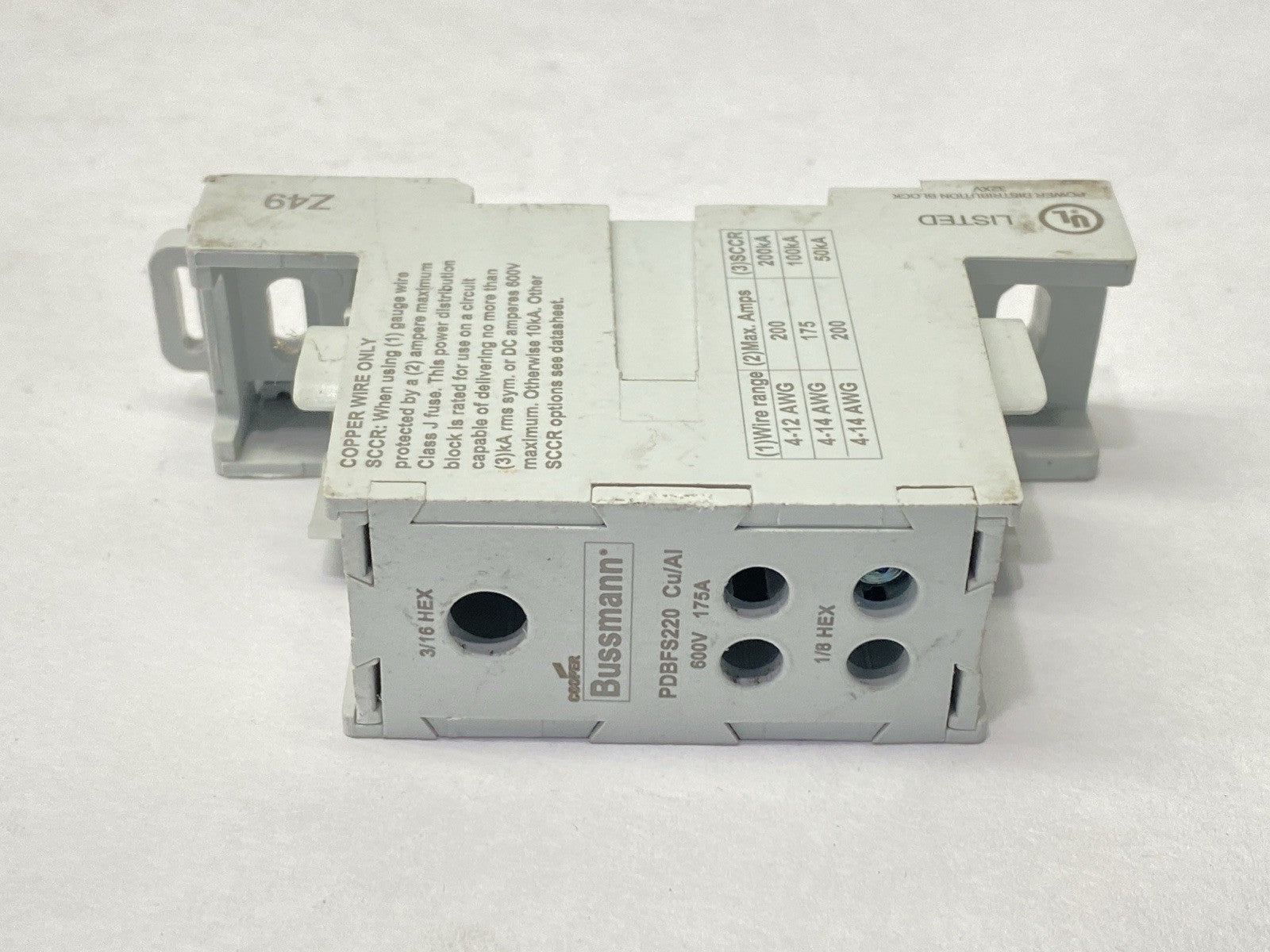 PDBFS220 | Cooper Bussmann Power Distribution Block 175A 600V - Used - Maverick Industrial Sales