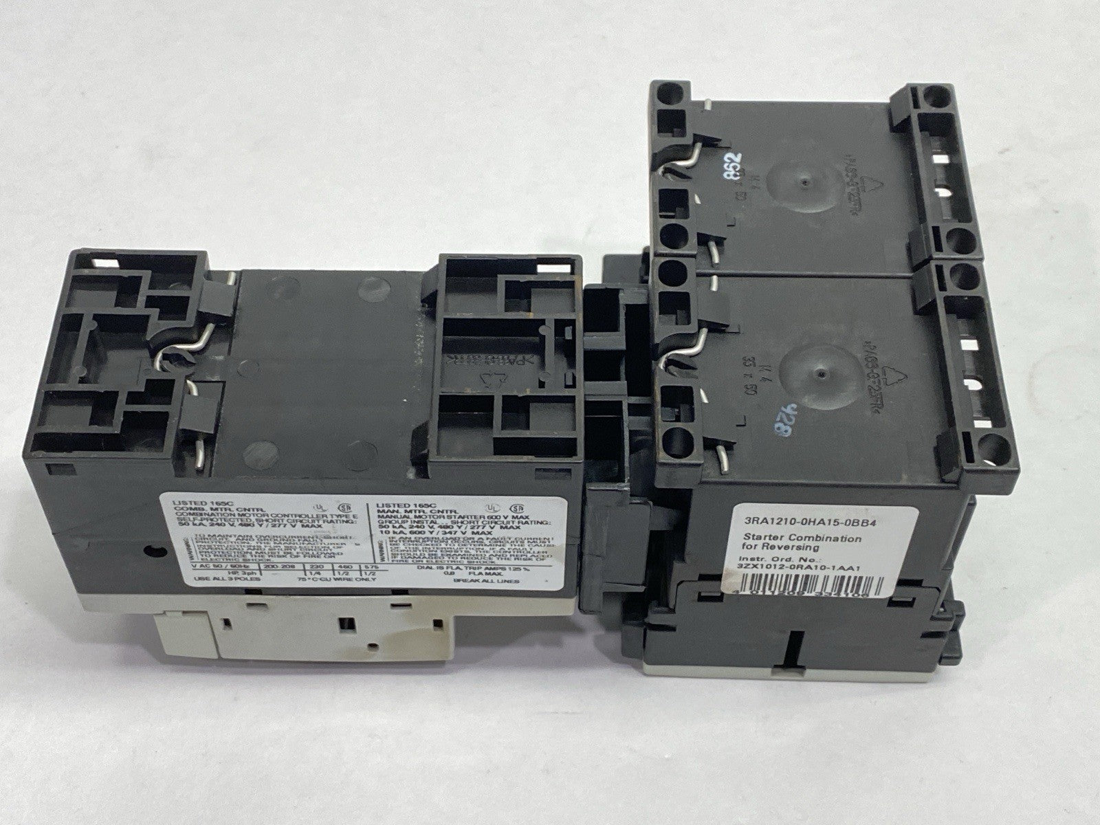 Siemens 3RA1210-0HA15-0BB4 Starter Combination Reversing 0.55-0.8A 400VAC 24VDC - Maverick Industrial Sales