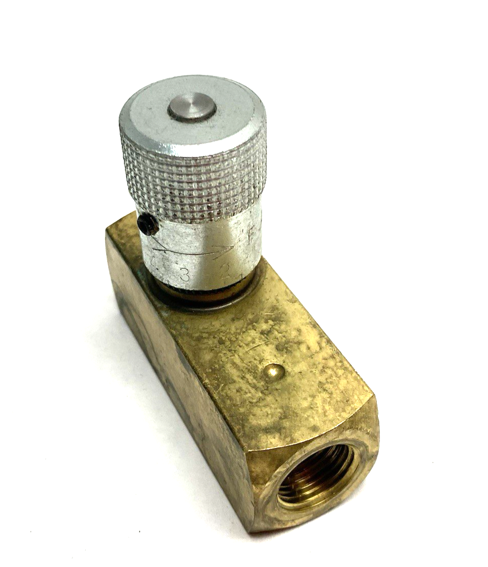F600B | Parker Colorflow Brass In-line Flow Control Valve 2000psi - Used - Maverick Industrial Sales