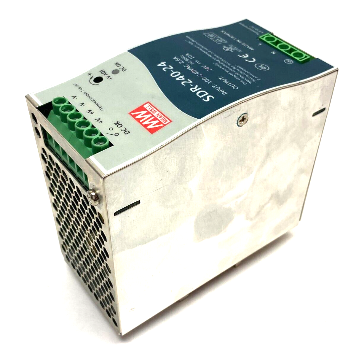 Mean Well SDR-240-24 Industrial DIN Rail Power Supply 100-240VAC 2.6A Input - Used - Maverick Industrial Sales