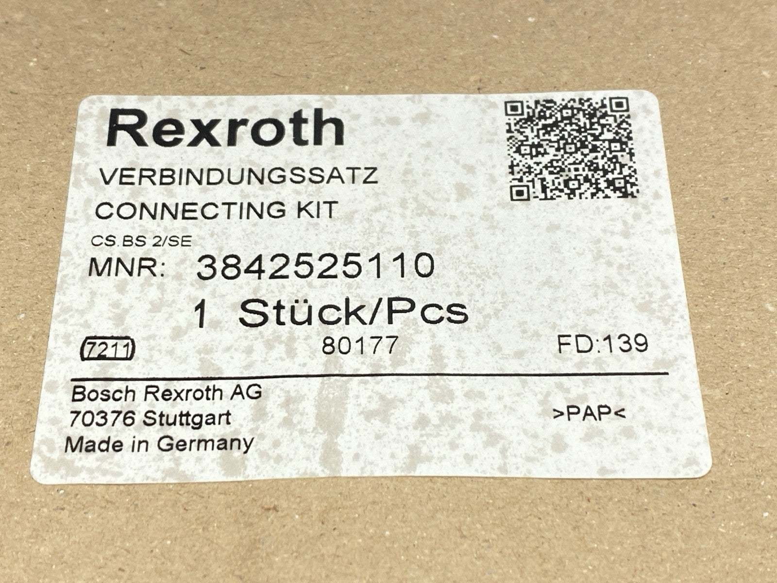 3842525110 | Bosch Rexroth Connecting Kit BS 2/SE - New – Open box - Maverick Industrial Sales