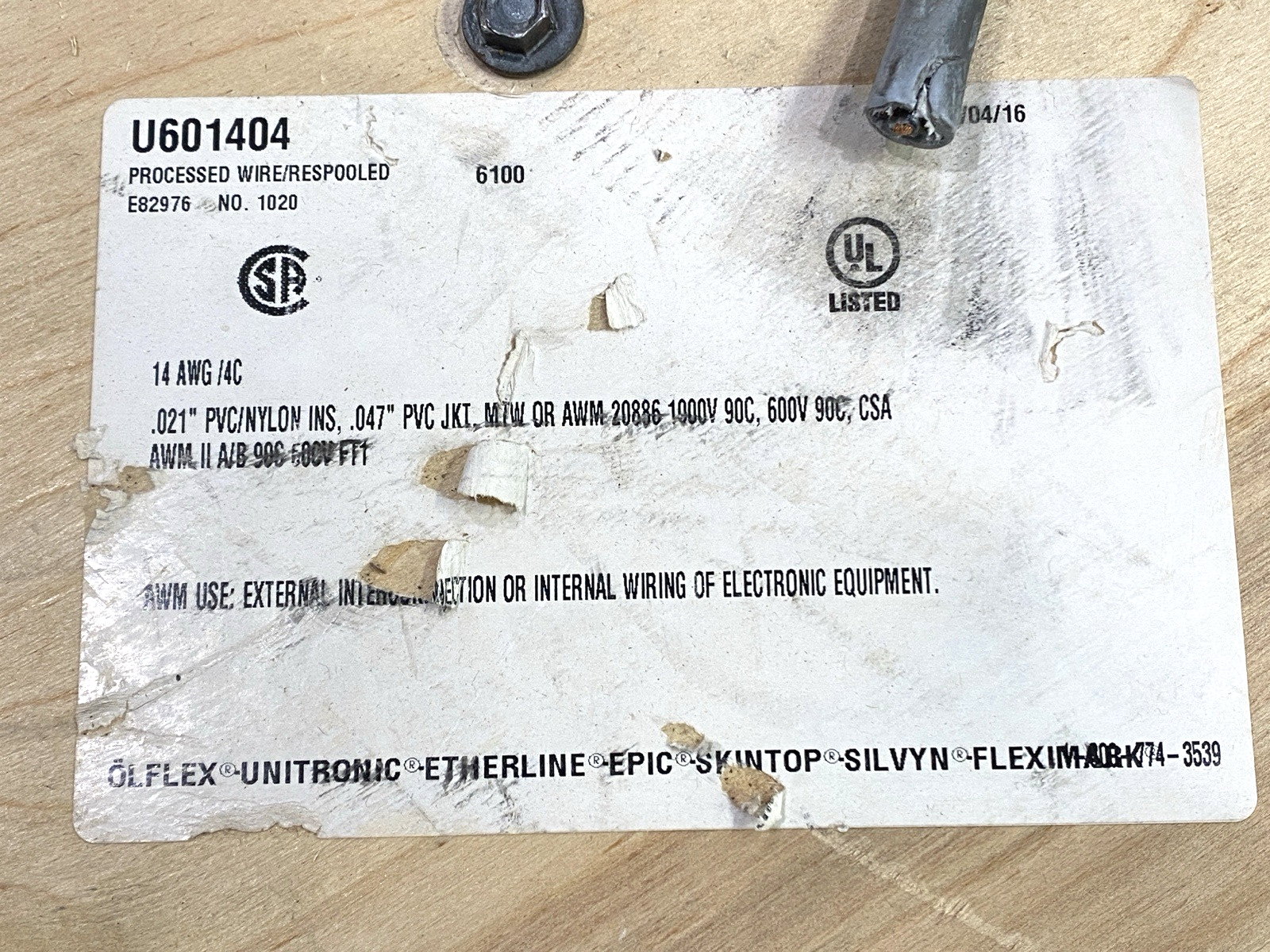Lapp 601404 OFLEX Unshielded Gray Multiconductor Cable 14AWG LOT OF 10' - Maverick Industrial Sales