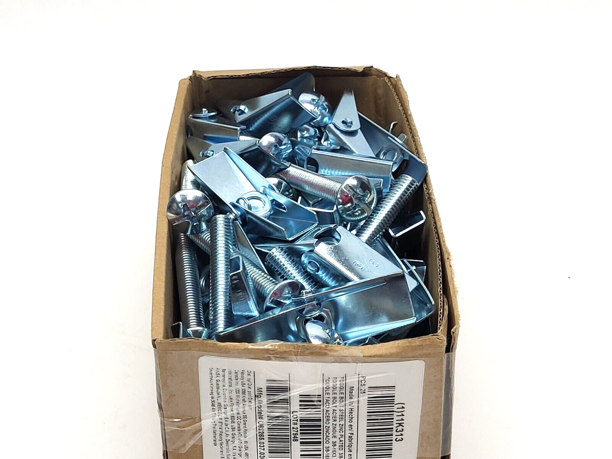 U63265.037.0300 | Fabory Toggle Bolt Steel Zinc Plated 3/8"-16x3" LOT OF 44 - New – Open box - Maverick Industrial Sales