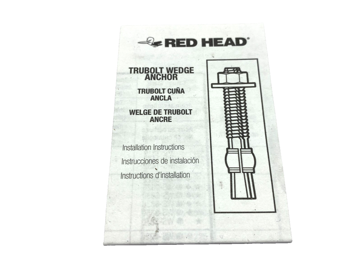 ITW Red Head WS-3830 Trubolt Wedge Anchor 3/8" x 3" Zinc-Plated Steel PACK OF 42 - Maverick Industrial Sales