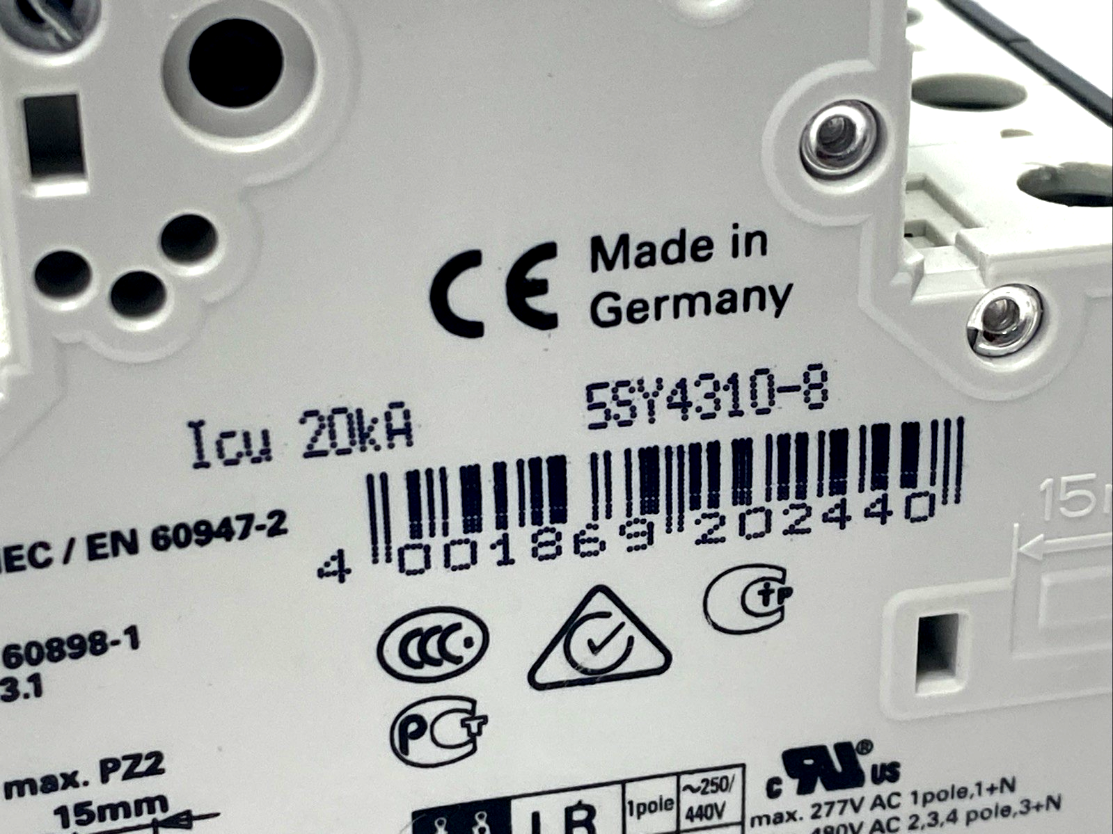 Siemens 5SY4310-8 Miniature Circuit Breaker 10kA 3P 10A - Maverick Industrial Sales