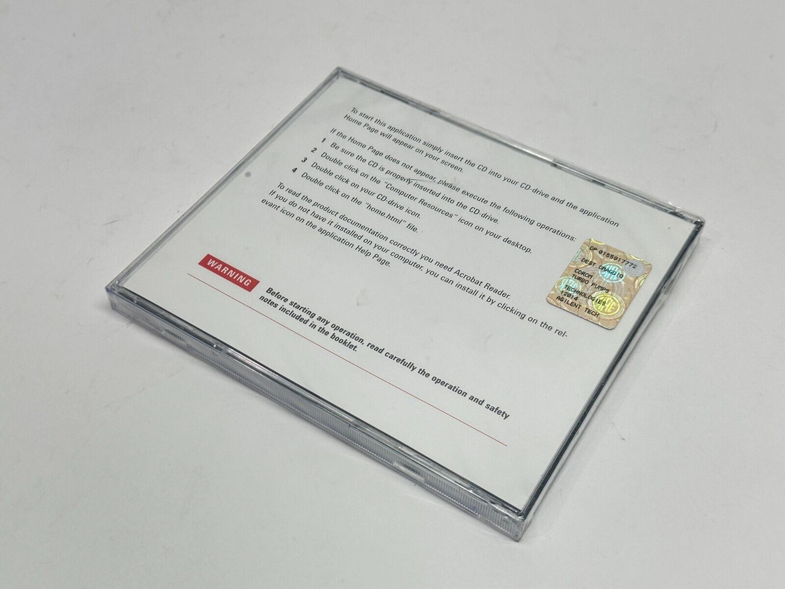 Agilent 03.663939 AE Tubo Pumps Instruction Manuals CD DP 0155917772 Ver 1.25 - Maverick Industrial Sales