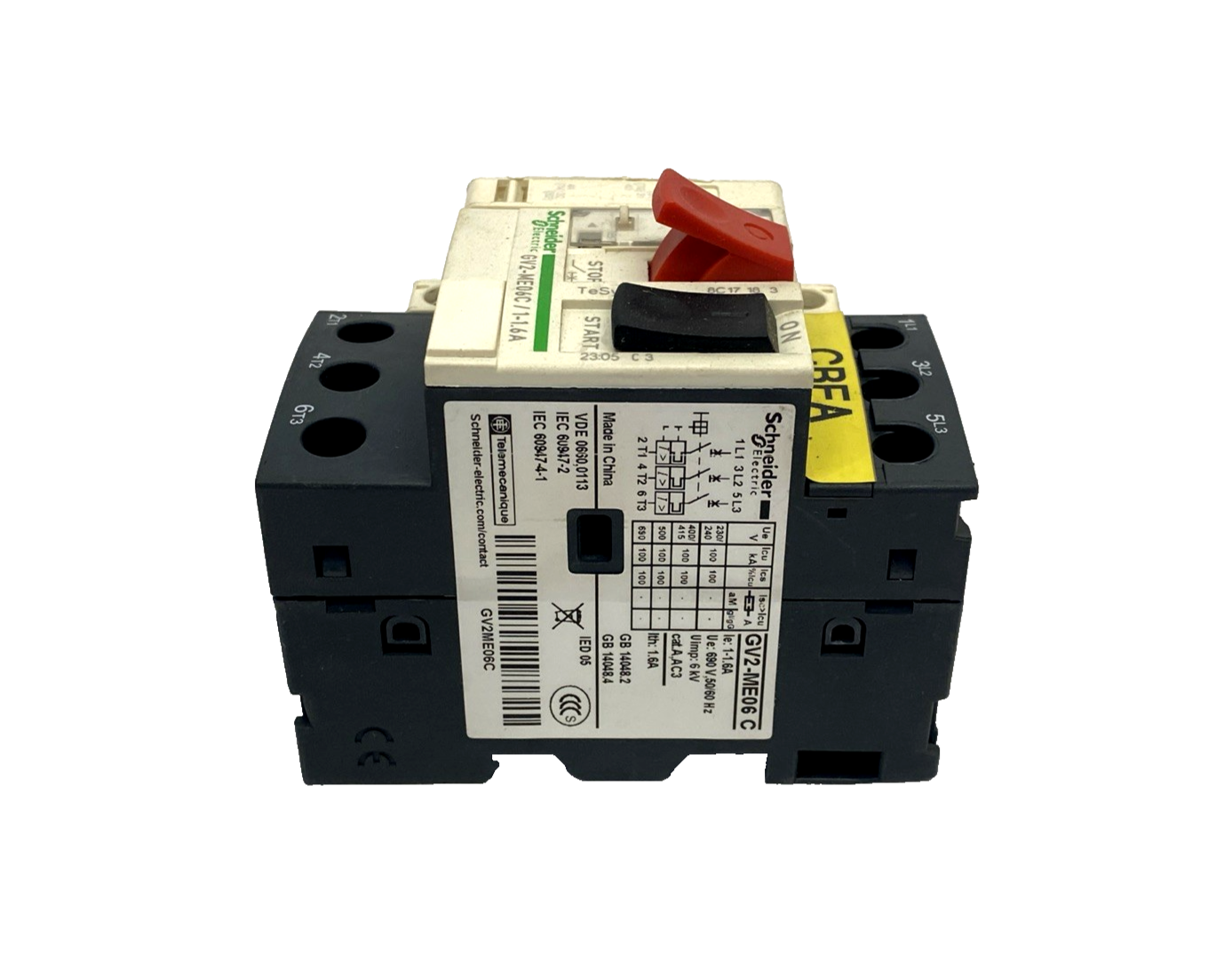 GV2-ME06 C | Schneider Electric GV2-ME06C/1-1.6A Manual Starter Protector 1-1.6A - Used - Maverick Industrial Sales