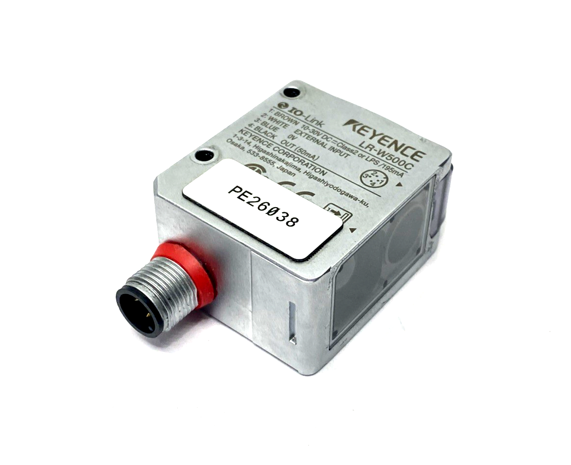 LR-W500C | Keyence Full-Spectrum Photoelectric Sensor, M12 Male 4-Pin - Used - Maverick Industrial Sales