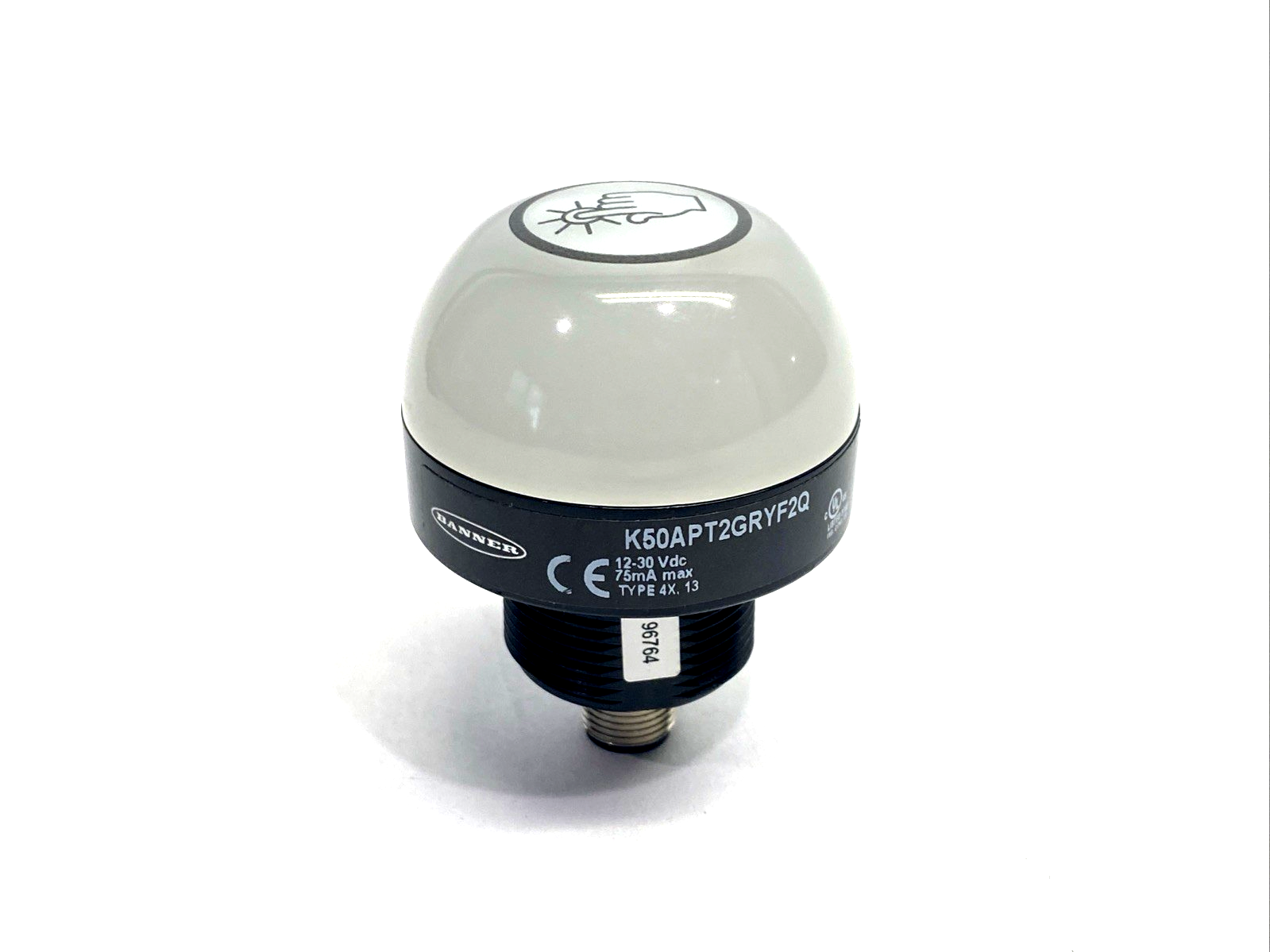 K50APT2GRYF2Q | Banner EZ-LIGHT 3 Color Illuminated Touch Button 96764 NO NUT - New – Open box - Maverick Industrial Sales