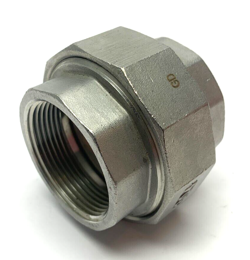 1 1/2"-150 Hex Union Coupling Pipe Fitting Female Thread 304 - Maverick Industrial Sales