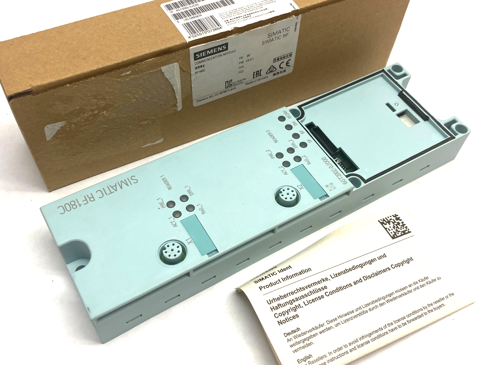 Siemens 6GT2002-0JD00 SIMATIC RF RFID Communications Module RF180C for PROFINET - Maverick Industrial Sales