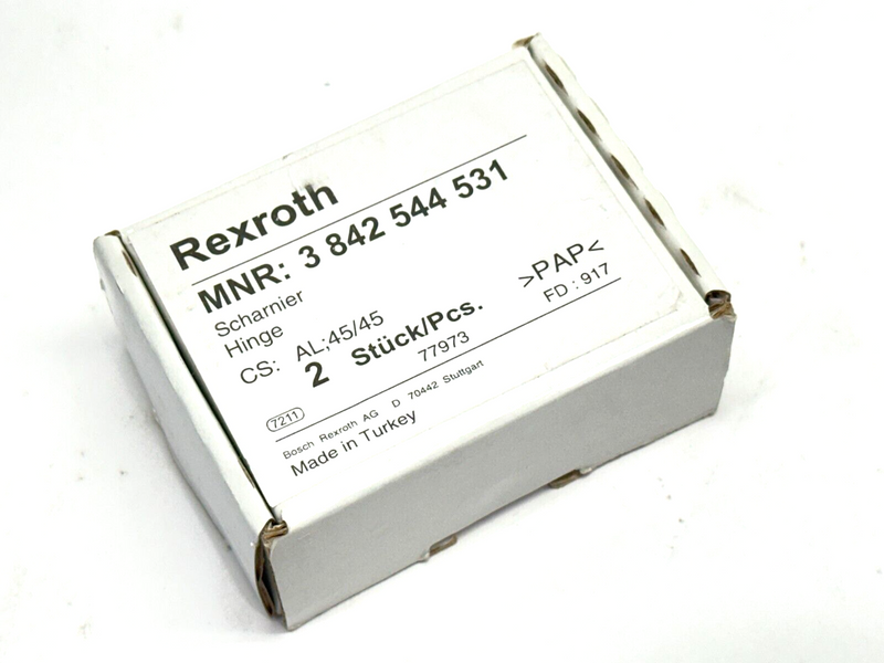 Bosch Rexroth 3842544531 Hinge AL 45/45 PKG OF 2 - Maverick Industrial Sales