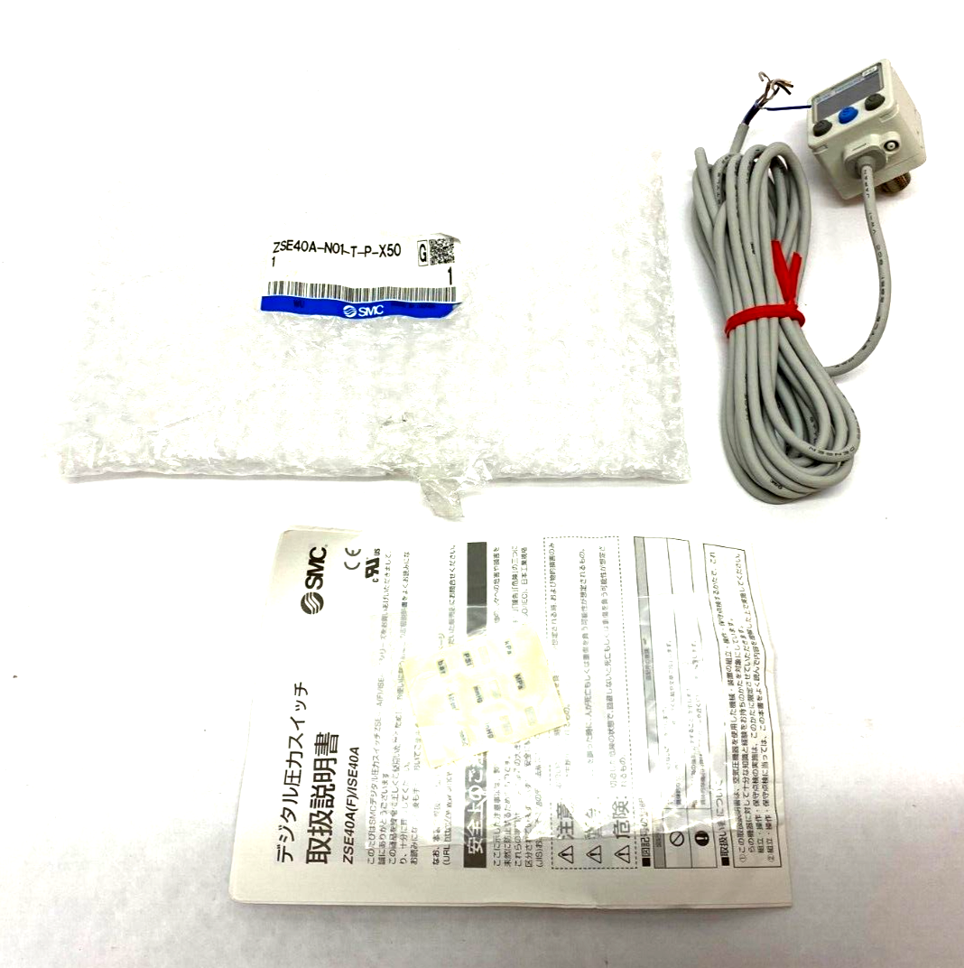 SMC ZSE40A-N01-T-P-X501 Digital Vacuum Pressure Switch 12~24VDC 0~14.69psi - Maverick Industrial Sales